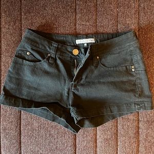 Black low rise shorts